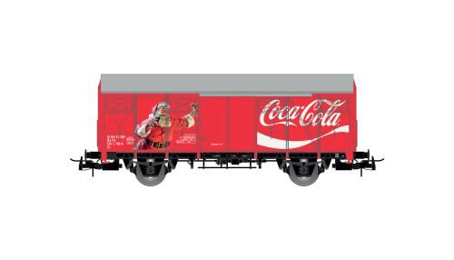 Rivarossi HR6610 FS 2-achsiger gedeckter Güterwagen Gs mit flachen Wänden Coca-Cola Ep.IV